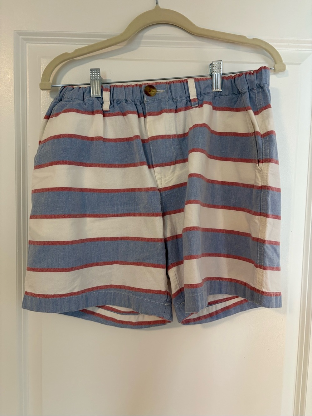 chubbies Blue, White & Red Striped Men’s Shorts